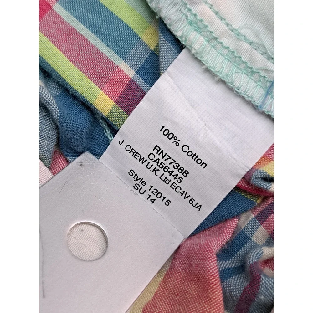J. Crew Womens Multi-Color Plaid Cotton Shorts 2014 Summer Madras Size 4